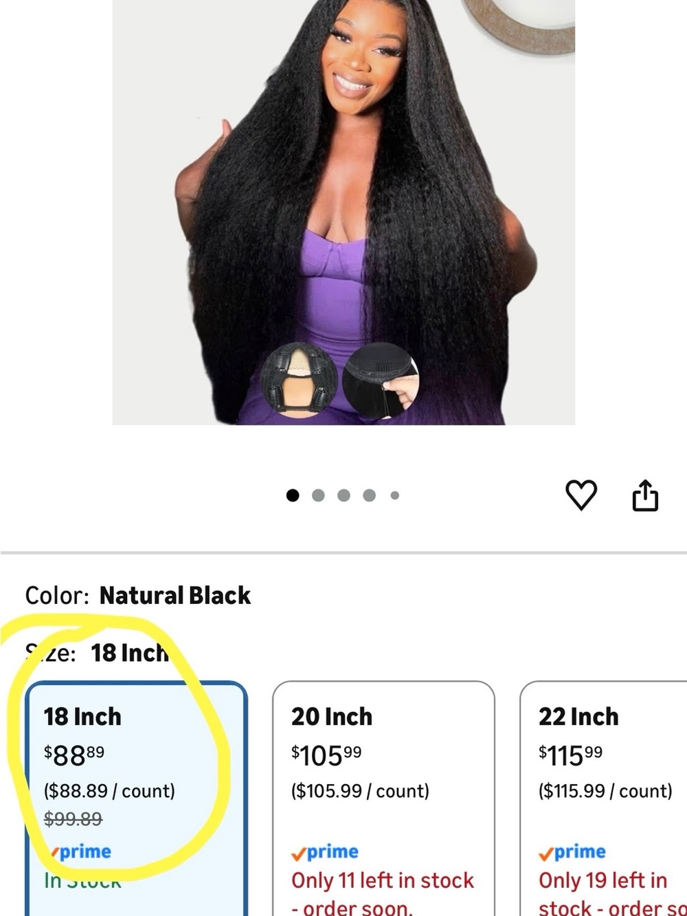 NWT LEFGODY Kinky Straight V-Part Wig - 250% Density (Brand New!)
- 18 Inch
